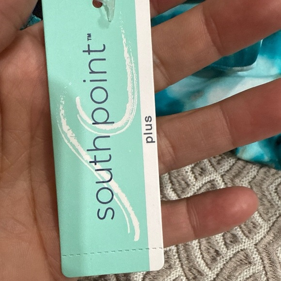 (L1) South Point Women's Plus Size Tie-Dye Two-Piece Swimsuit, Multi-Sizes Blue - Picture 2 of 11